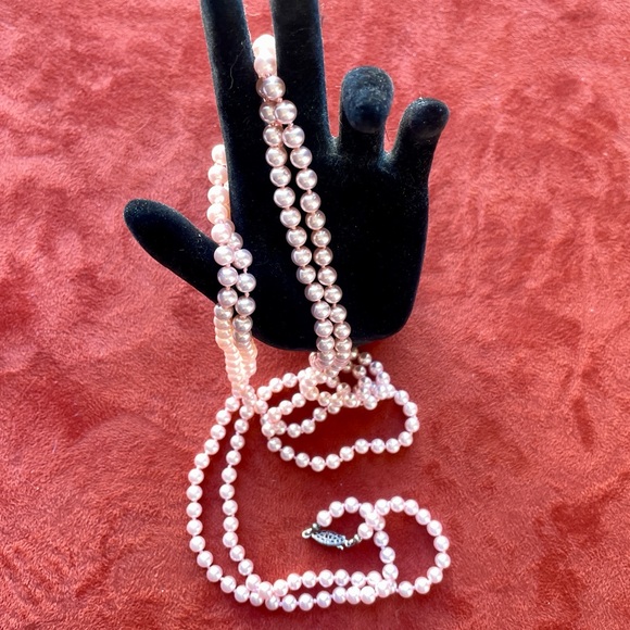 Classic Pastel PINK Faux PEARL Strand NECKLACE - Picture 6 of 7